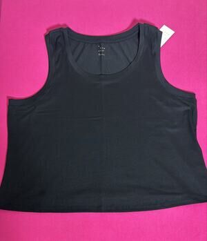 A New Day Black Tank Top Size 3X Soft Stretch Sleeveless Plus Size Casual New